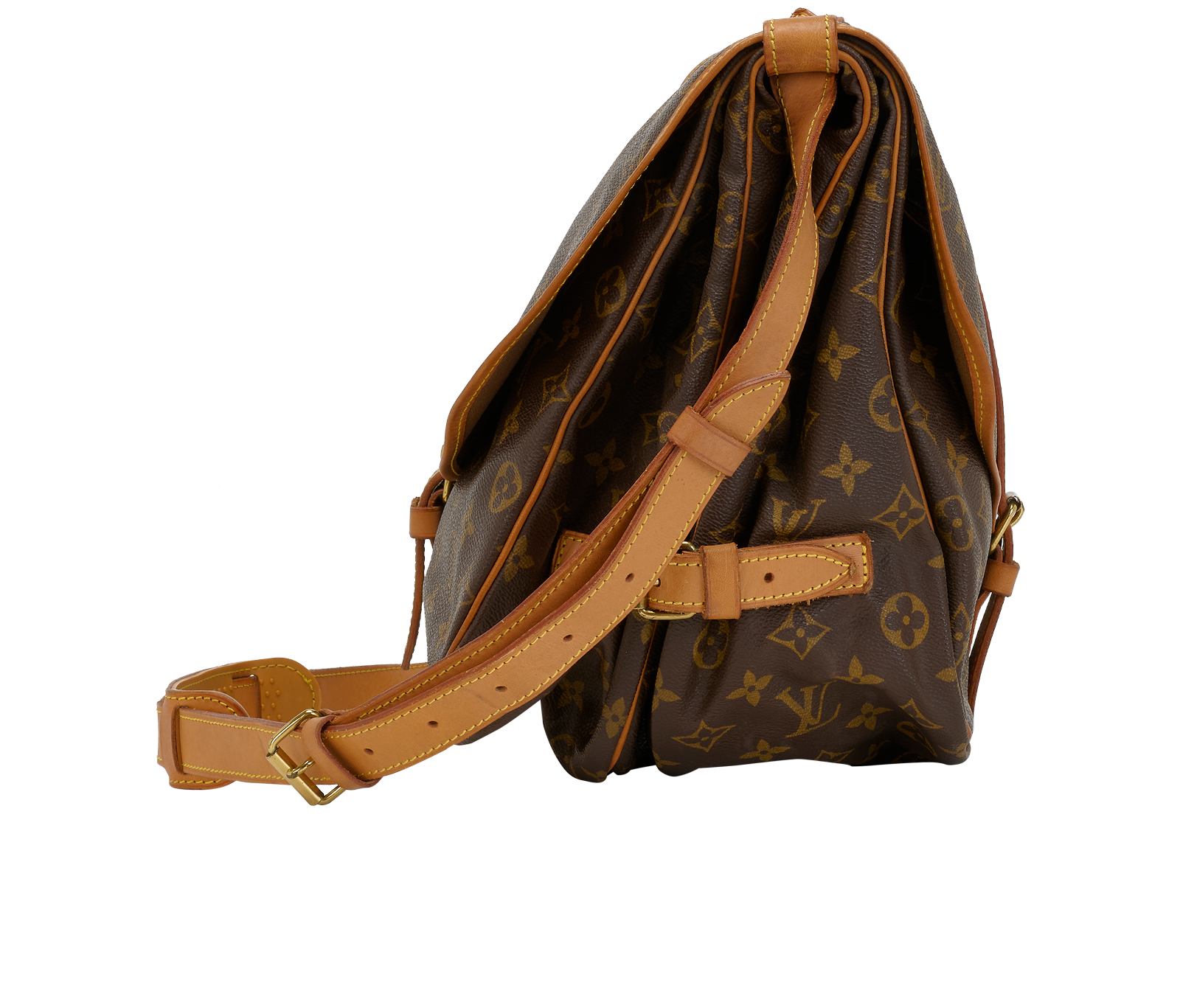 Saumur 35, &pound;650, Handbags, Brown, Canvas, Side view